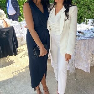 Ever New Navy Belted Midi Dress Size 6